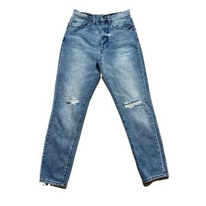 Armani‎ Exchange Jeans Womens Size 26 Blue Denim J51 Carrot Distressed 103723